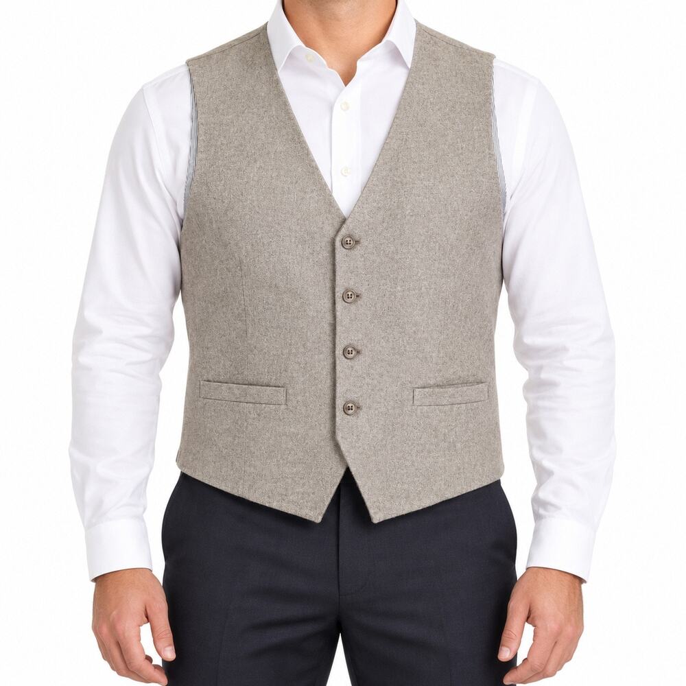 Joseph Abboud Vest Mens XL Gray Tweed Suit Separate Formal Dress Waistcoat